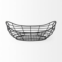 Black Metal Boat Shaped Basket