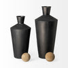 Set of Two Black Metal Urns