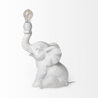 White Happy Baby Elephant Table or Desk Lamp