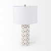 Pierced White Ceramic Base Table Lamp