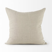 Canvas Beige and White Square Accent Pillow Cover