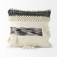 Boho Black and White Accent Pillow Cover