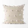 Clouds on Cream Canvas Square Pillow Cover