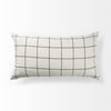 White and Black Grid Lumbar Accent Pillow Cover