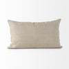 Canvas Beige and White Lumbar Accent Pillow Cover