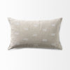 Canvas Beige and White Lumbar Accent Pillow Cover