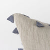 Denim Blue and Canvas Tassle Lumbar Accent Pillow Cover