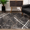 5’ x 8’ Gray Modern Distressed Lines Area Rug