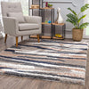 7’ x 9’ Gray and Black Strokes Area Rug