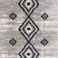 4’ x 6’ Gray and Navy Boho Chic Area Rug