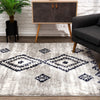 8’ x 11’ Gray and Navy Boho Chic Area Rug