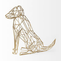 Gold Wire Sitting Dog Shaped Decor Piece