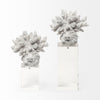 6" White Contempo Coral and Glass Sculpture