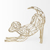 Gold Wire Stretching Dog Shaped Decor Piece