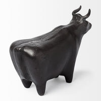 Black Cast Aluminum Bull Décor Piece