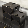 8" Contemporary Black Metal Geo Cube Sculpture