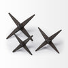 Set of Three Black Metal Star Decor Pieces