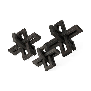 Set of Three Black Metal Decorative Jacks