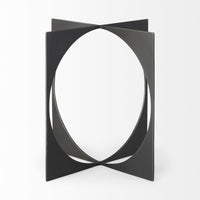 6" Charcoal Gray Metal Circle Square Sculpture