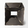 Black Metal Cube Shaped Sculpture