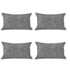 Set of 4 Ivory Jacquard Lumbar Pillow Covers