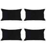 Set of 4 Black Jacquard Lumbar Pillow Covers