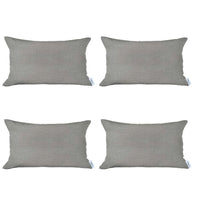 Set of 4 Cream Jacquard Lumbar Pillow Covers