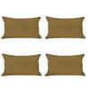 Set of 4 Yellow Jacquard Lumbar Pillow Covers