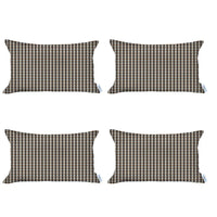 Set of 4 Peach Houndstooth Lumbar Pillow Covers