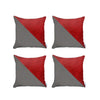 Set of 4 Houndstooth Red Faux Leather Pillow Covers