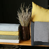 Set of 4 Black and Yellow Diagonal Pillow Covers