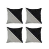 Set of 4 Cream and Black Diagonal Pillow Covers