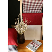 Set of 4 Black and Red Diagonal Pillow Covers