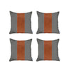 Set of 4 Black Checkered Faux Leather Pillow Covers