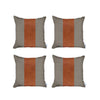 Set of 4 Brown Checkered Faux Leather Pillow Covers