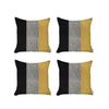 Set of 4 Modern Yellow Striped Pillow Covers