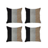 Set of 4 Modern Brown Striped Pillow Covers