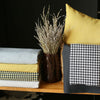 Set of 4 Yellow and Black Houndstooth Pillow Covers