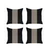 Set of 4 Black and Tan Houndstooth Pillow Covers