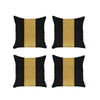 Set of 4 Black and Yellow Center Pillow Covers