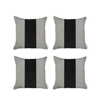 Set of 4 Black and Yellow Center Pillow Covers