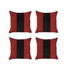 Set of 4 Red and Black Center Pillow Covers