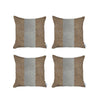 Set of 4 Brown and White Center Pillow Covers