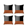 Set of 4 Brown and Black Printed Pillow Covers