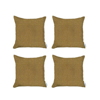 Set of 4 Yellow Textured Pillow Covers