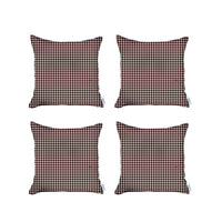 Set of 4 Red Houndstooth Pillow Covers