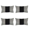 Set of 4 Ivory and Black Lumbar Pillow Covers