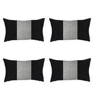 Set of 4 Black and White Lumbar Pillow Covers