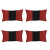 Set of 4 Red and Black Lumbar Pillow Covers