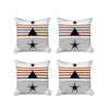 Set of 4 Orange and Ivory Striped Pillow Covers